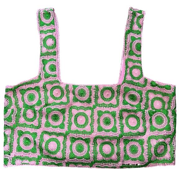 NWT Show Me Your MuMu Flower Power Crochet Tara Crop Top Size Medium Retail $108 - Picture 5 of 7